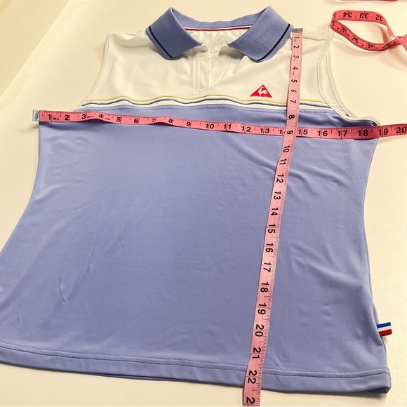Le Coq Sportif tank top White and Blue Sleeveless Polo Tank Top size large - Picture 3 of 10